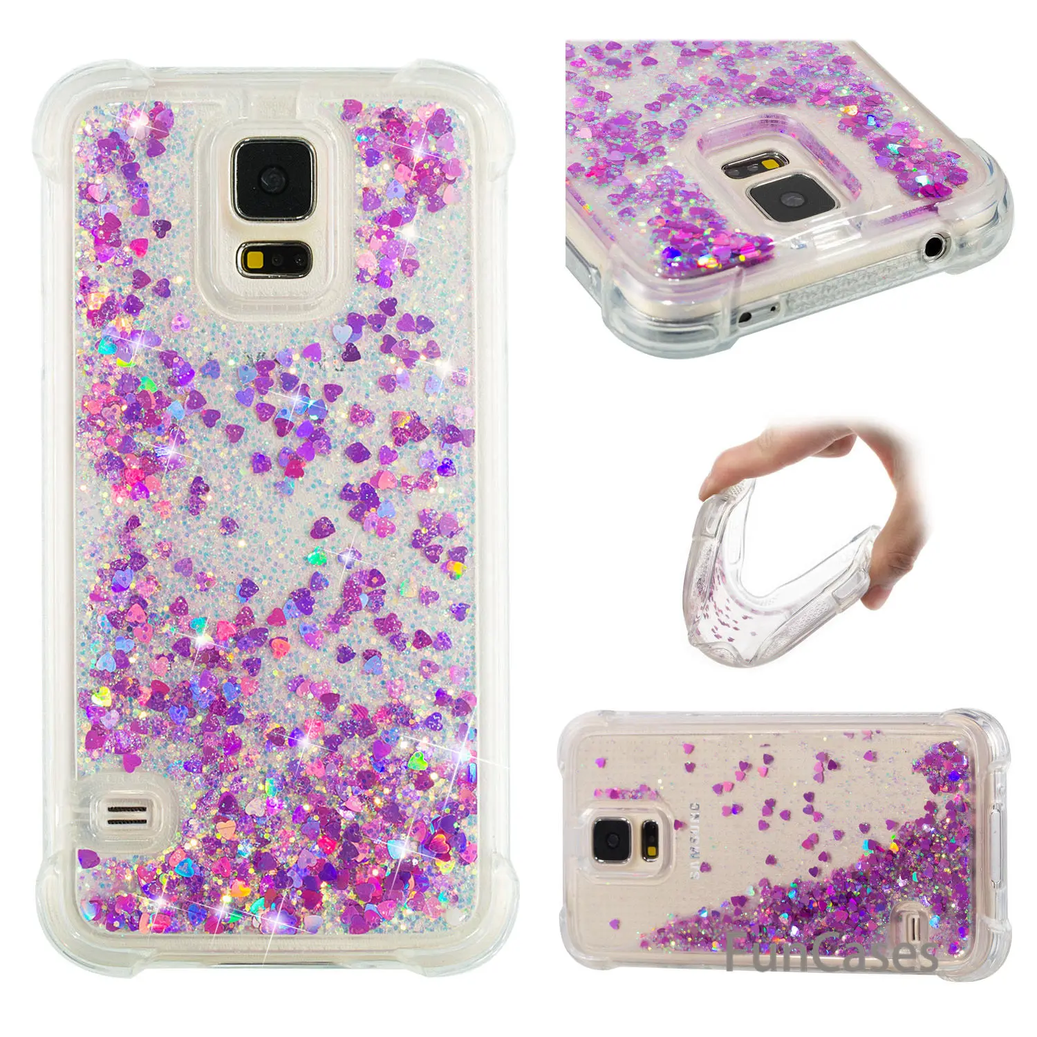Розовые звезды случае СПС Capinha samsung S5 ТПУ Мягкая задняя крышка котб Глянцевая