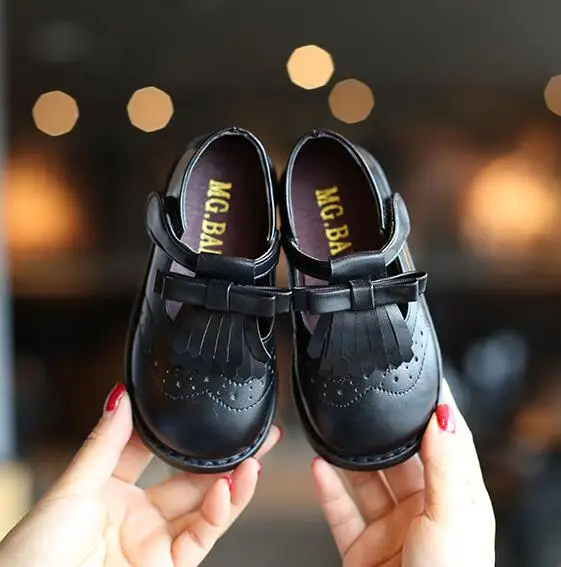 New 2020 Spring Autumn Kids Leather Shoes Tassel Bowtie Baby Toddler Girl Brogue Girls Oxford Size 21-30 | Детская одежда и обувь