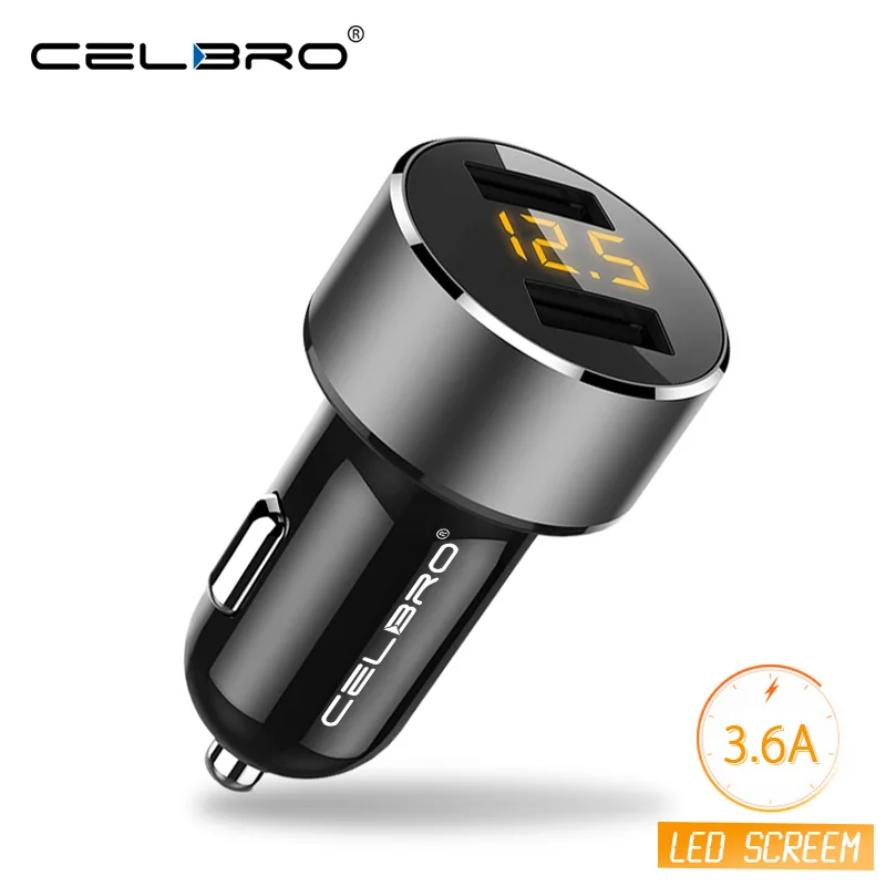 Обновленное автомобильное зарядное устройство с двумя USB портами светодиодный