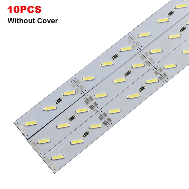 10pcs without Cover Светодиодный светильник RAYWAY с алюминиевым профилем, Кухонный Светильник ing 7020 12V 36 светодиодный s белый светодиодный светильник с жесткой полоской для освещения кухонного шкафа - Испускаемый цвет: 10pcs without Cover