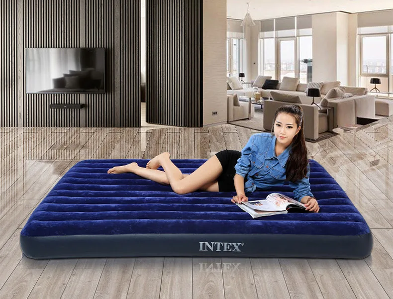 INTEX высокое качество одного человека применение 76*191*22 см удобные кемпинг надувной коврик с насосом
