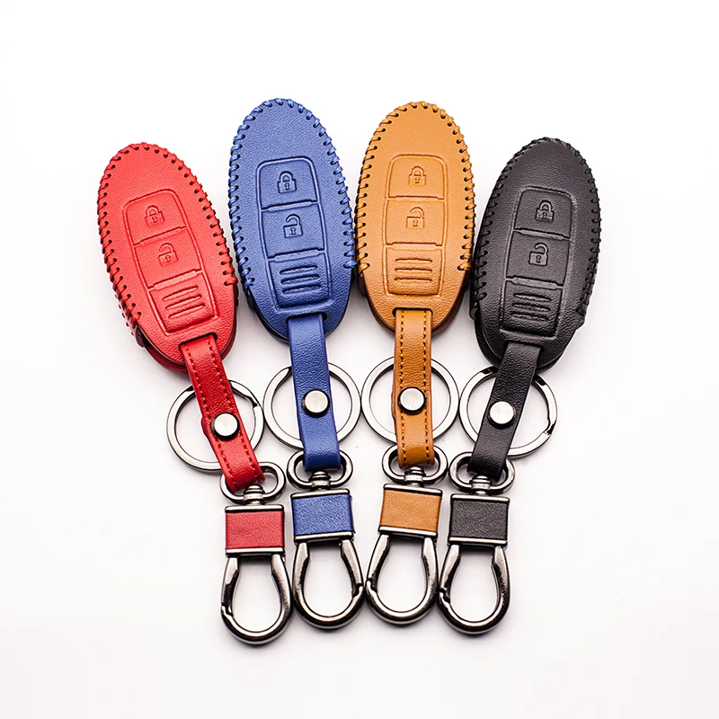 Кожаный чехол для ключей Nissan Tidda Livida X Trail T31 T32 3 кнопки 4 цвета|key case for car|nissan car key