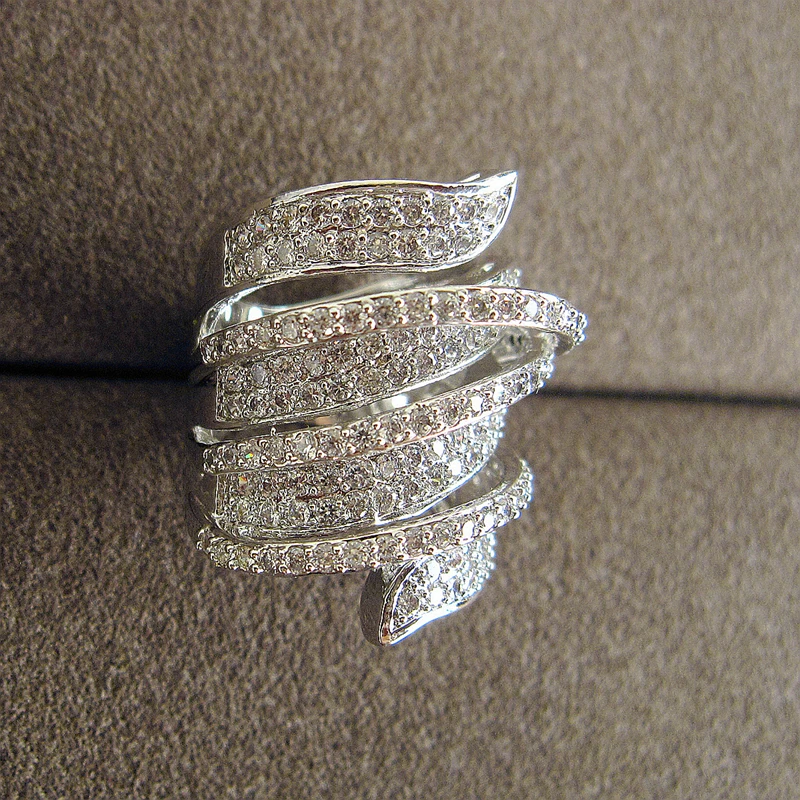 Классические большие стереоскопические кольца Marquise с фианитом класса ААА