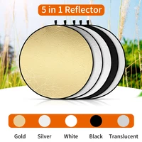 6080110cm 5 in 1 collapsible light round photography white slivery reflector for studio multi photo disc diffuers acessorio
