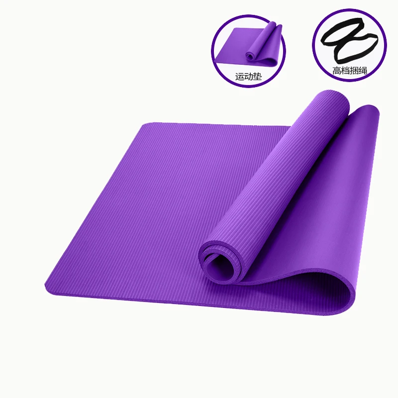 Purple Нескользящий коврик для занятий спортом на открытом воздухе 10/15 мм, толстый для пилатеса и йоги, Утяжеленные ковры для тренировок, складной коврик для фитнеса - Цвет: Purple