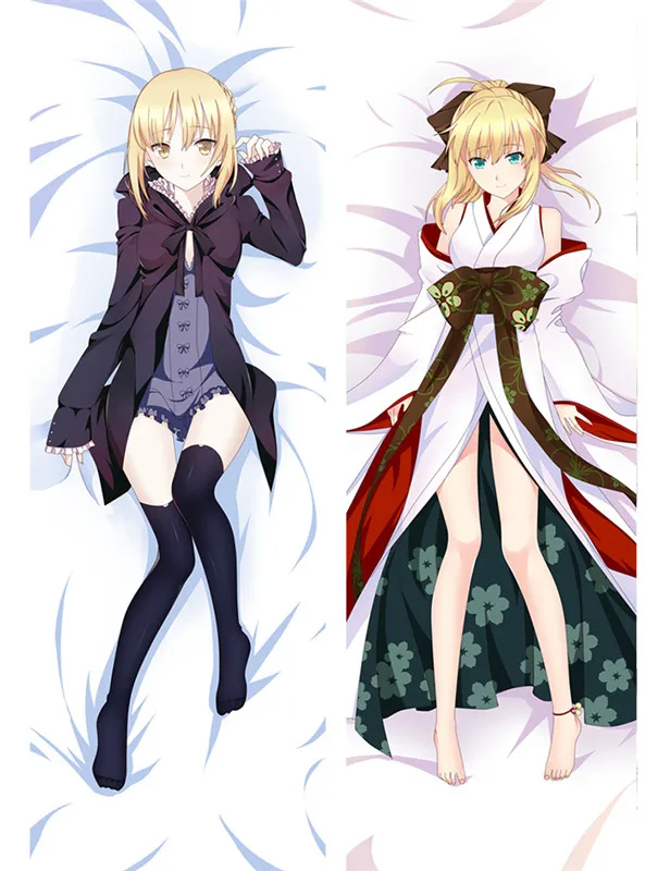 Серебристый Аниме Dakimakura Body Fate Stay Night Saber 150x50 см 100x35 см чехол для подушки манга 1 - Цвет: Серебристый