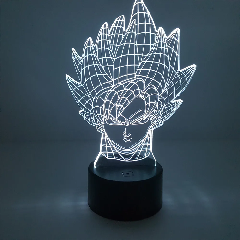 

Dragon Ball Super Saiyan Sun Goku Action Figures 3D Illusion LED Night Light 7 Color Changing Table Lamp Gift Toys for Children