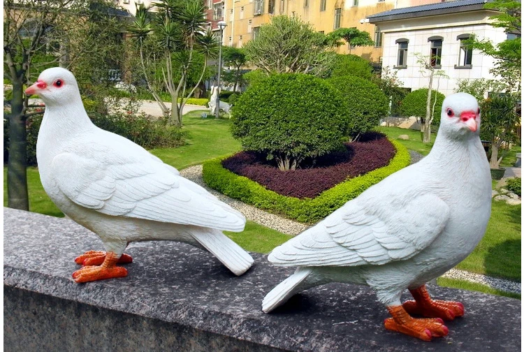 

Resin white doves Statue home garden Figurine Model home decor ornament creative gifts pigeon simulation handicrafts