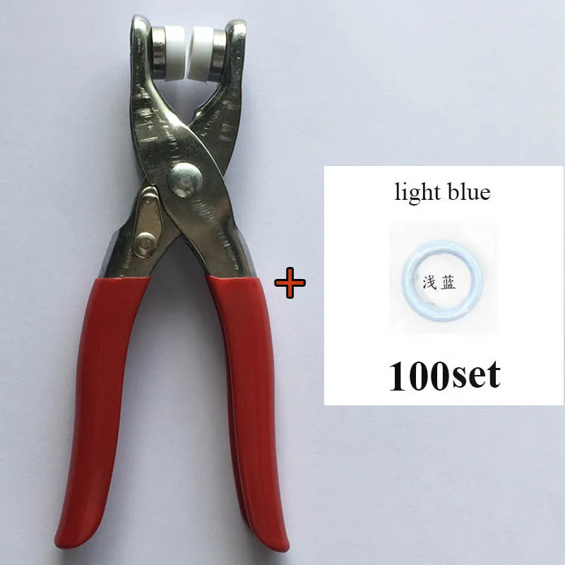 plier and 100 qianla 1 шт. плоскогубцы и 100 набор Высокое качество металл латунь 9,5 мм зубчатая кнопка, только кнопка 100 набор экологически чистые кнопки для ухода за кожей - Цвет: plier and 100 qianla