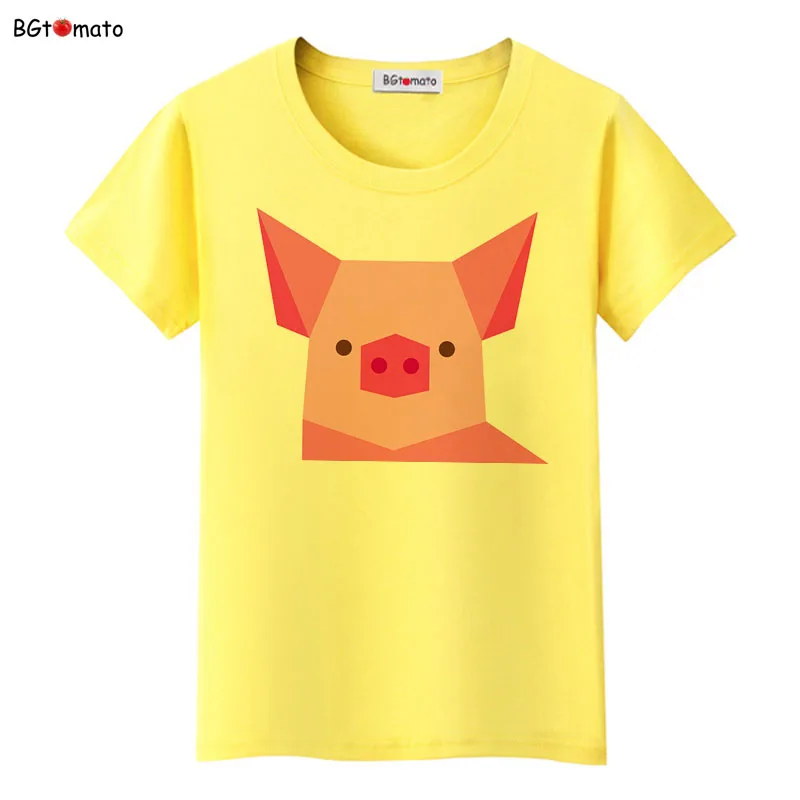 

2021 lovely Digital pig t shirt women fashion pink pig cute shirt Good quality brand comfortable casual tops