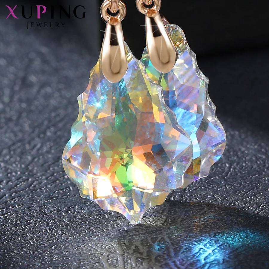 Xuping, серьги-кольца с кристаллами Swarovski, романтические ювелирные изделия,, вечерние серьги в канун Рождества, семейный подарок для женщин и девочек, S185-20537