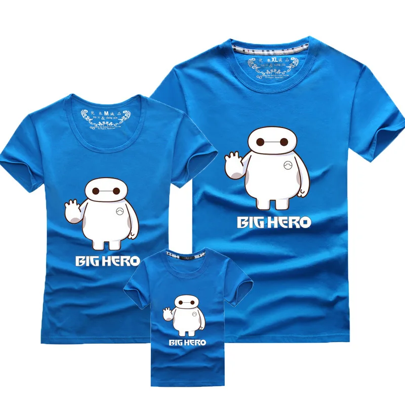Summer Style hot sale short-sleeve Baymax T-shirt family clothing set for mother daughter and father son | Мать и ребенок