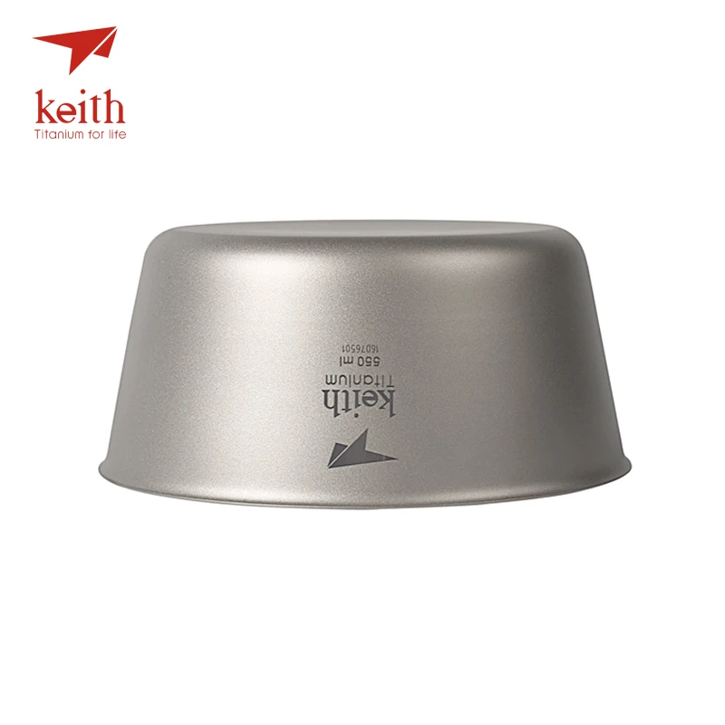 Ультралегкая титановая миска Keith 550 мл столовая посуда для кемпинга и путешествий