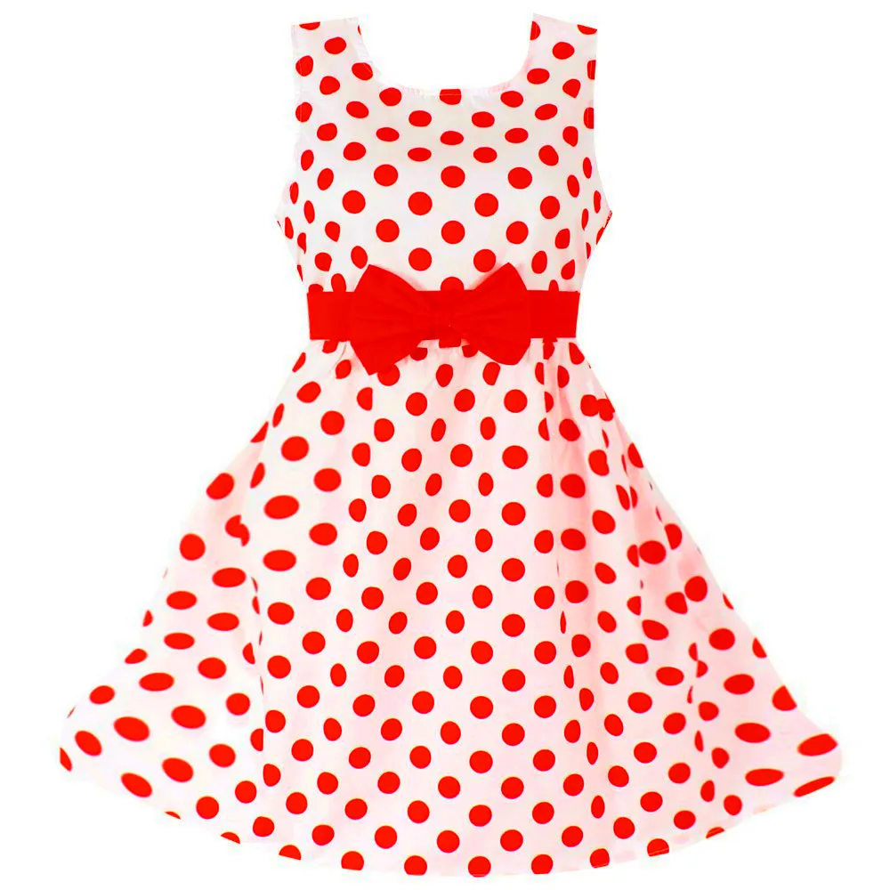 

Girls Dresses Blue Dot Cotton Sundress Party Birthday Casual Baby Children Clothes Size 3-10