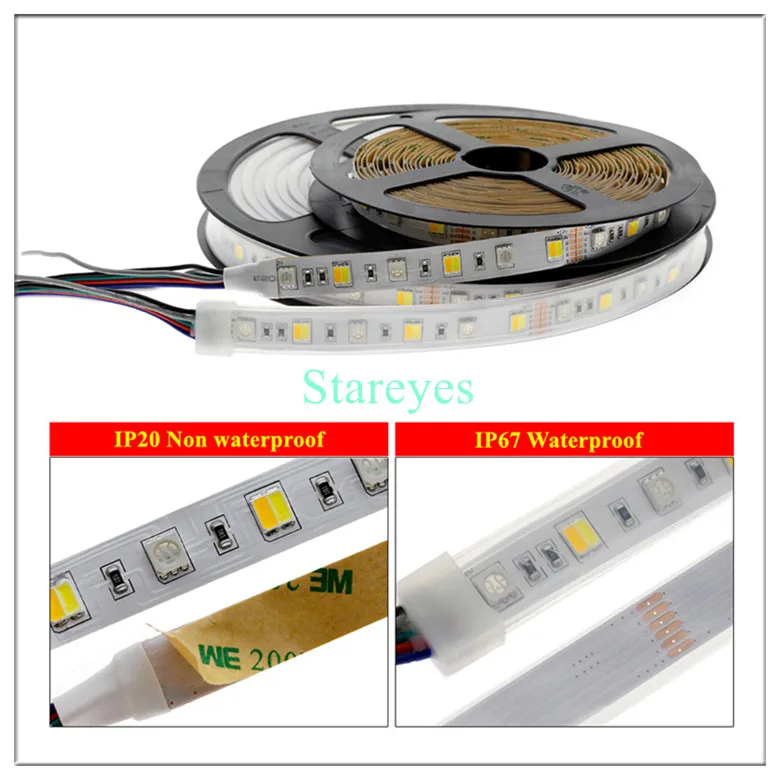 50 шт. SMD 5050 12 в 300 светодиодный 5 м RGB+ CCT W& WW светодиодный светильник двойной белый 2 в 1 светодиодный светильник с цветовой температурой