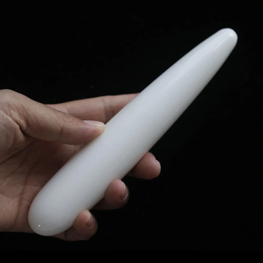 Free Shipping ! 18 CM natural white jade yoni crystal healing wand massager LXM | Дом и сад