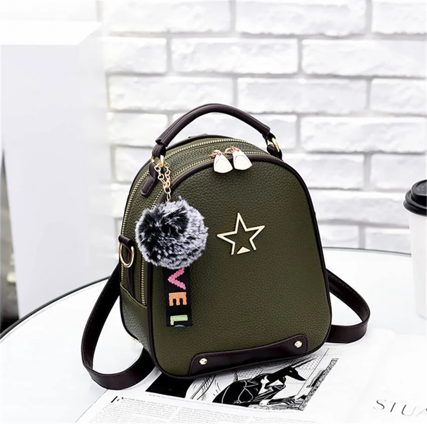 Мини Модные женские анти рюкзак ПУ Mochilas - Цвет: Зеленый