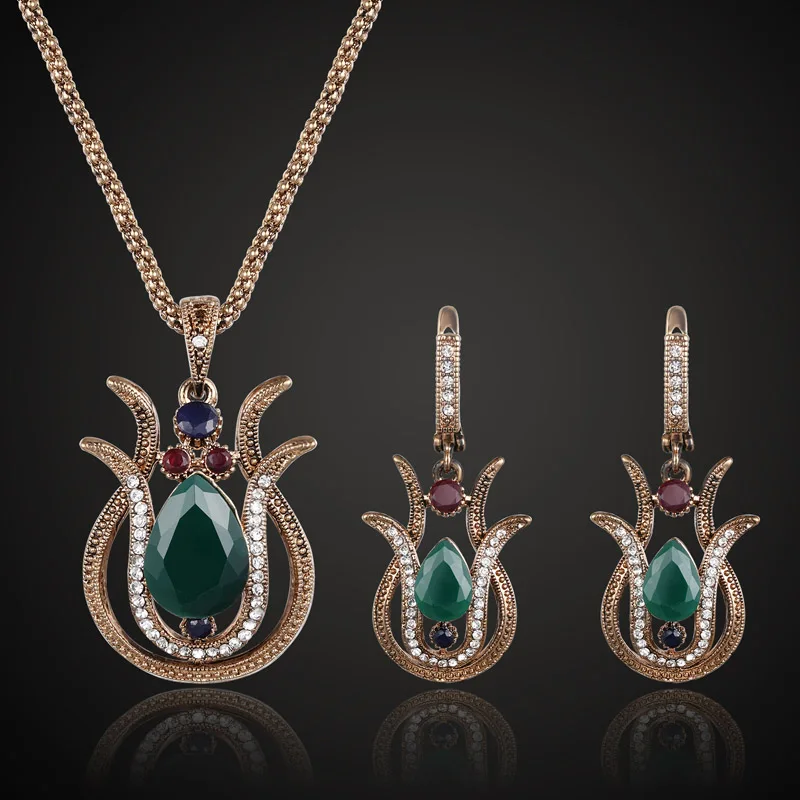Ювелирный Комплект из колье и серёг в турецком стиле|necklace neck|necklace namejewelry wholesa |