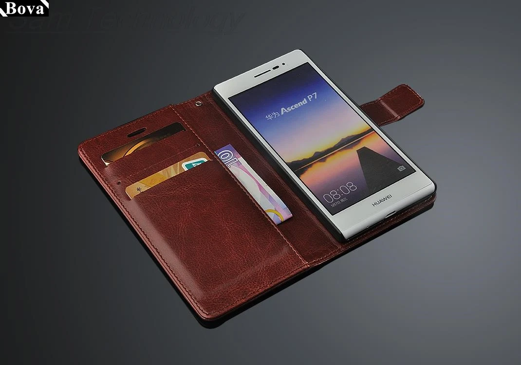 Fundas для huawei P7 держатель для карт чехол для huawei Ascend P7 из искусственной кожи Чехол кошелек Чехол флип-чехол для телефона чехлы для телефонов