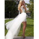 Платье свадебное со съемным шлейфом, без рукавов, в стиле бохо