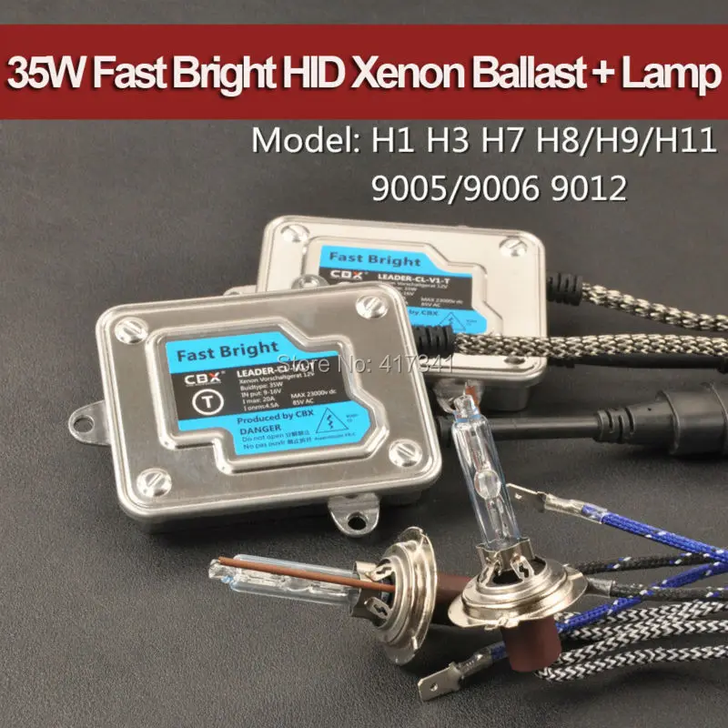 35 Вт V1T тонкий Быстрый Яркий HID балласт + Высокая Яркая ксеноновая лампа H1 H3 H7 H8/H9/H11