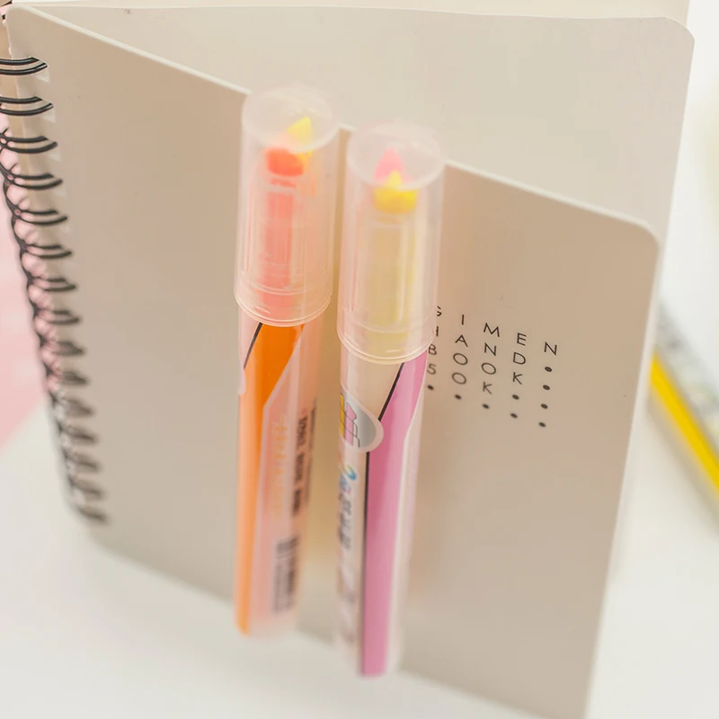 Маркер двухцветный флуоресцентный 5 шт./лот маркер для чтения книг канцелярские