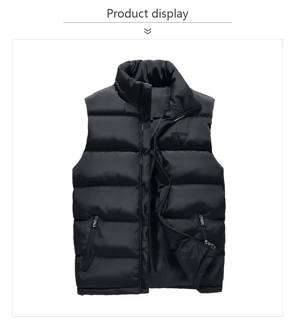 New Large size M-5XL 6XL Brand Mens Jacket Sleeveless Vest Fashion Casual Coats Male Cotton-Padded Men's Vest Men