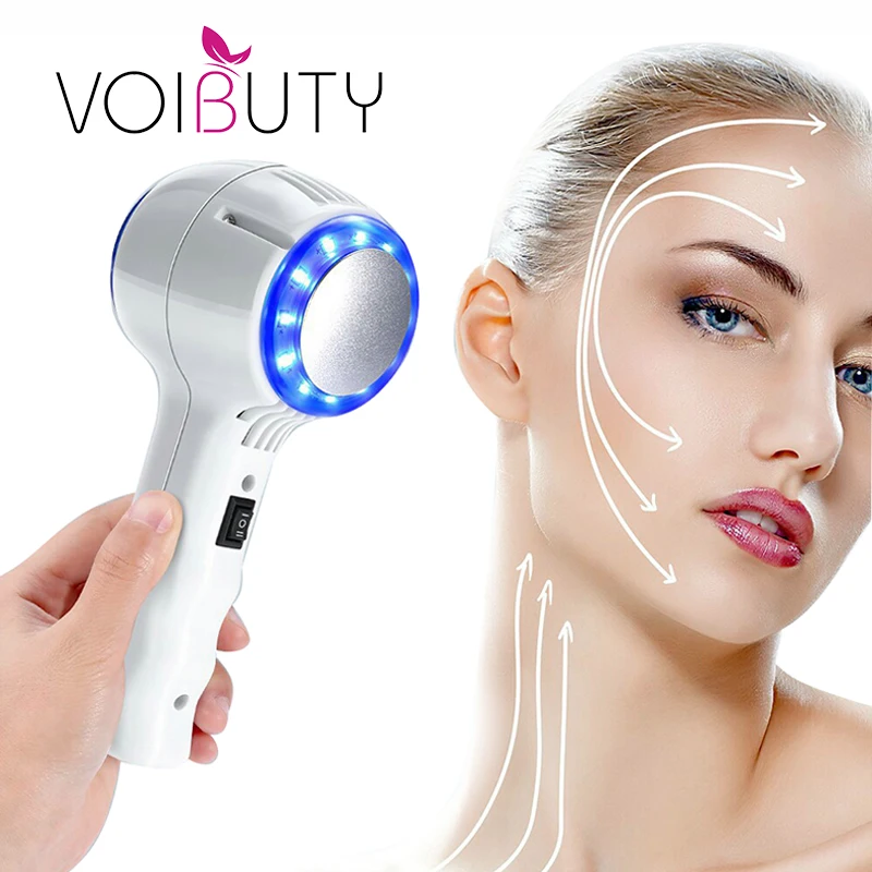 Синий СВЕТОДИОД Фотон терапия горячий холодный Молот криотерапия лица красота