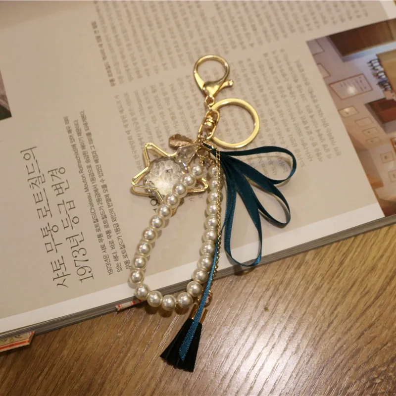 Doreen Box Star Charms имитация жемчуга цветок кисточка брелок кольцо золотого цвета