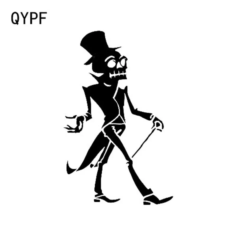 

QYPF 10,6*16,8, модный Декор в виде черепа на Хэллоуин, стикер для моделирования автомобиля, виниловый бампер, силуэт окна, искусство