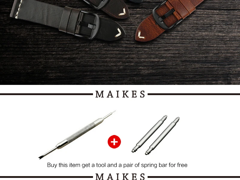 MAIKES, высококачественные Ремешки для наручных часов, винтажные, из натуральной кожи, аксессуары для часов 20 мм, 22 мм, 24 мм, ремешок для часов, сменные браслеты