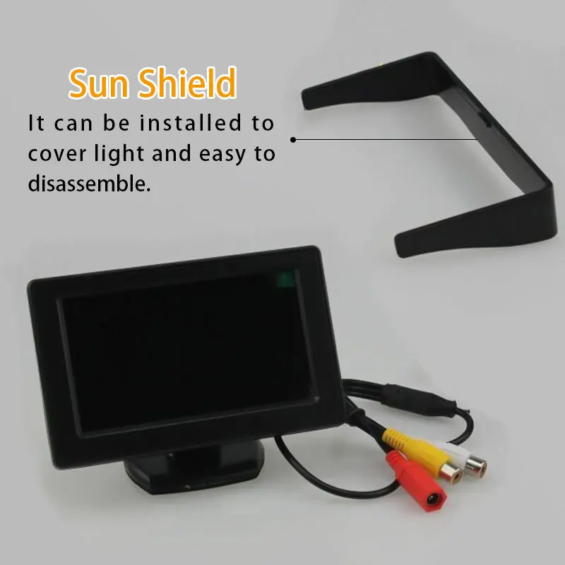 Черный 4 3 дюймовый автомобильный монитор яркого цвета DC 12V TFT lcd AV VGA авто заднего