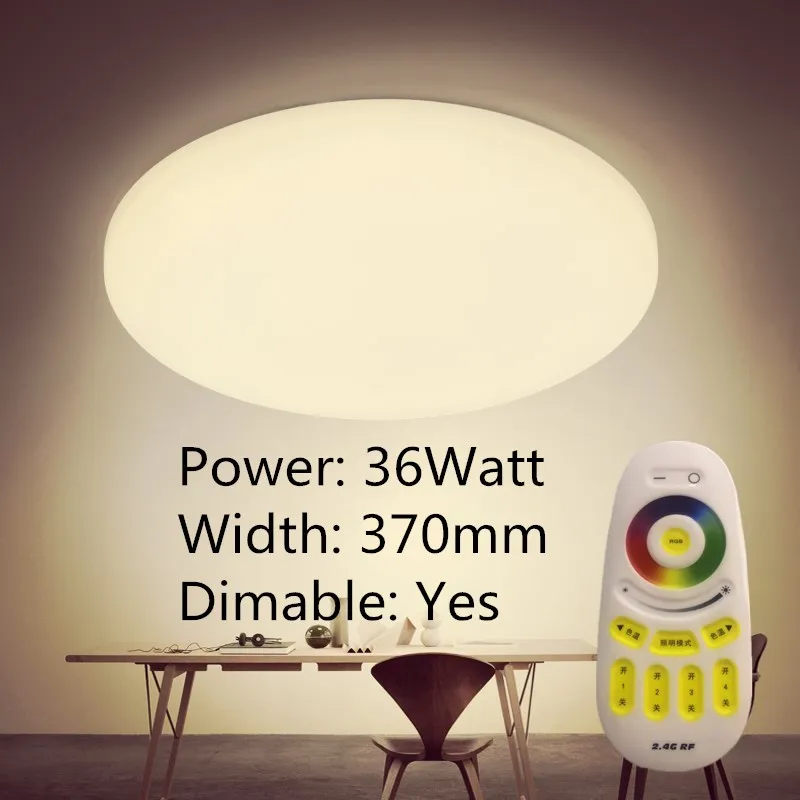 36W 370x4.5mm RGB Диммируемый 33 Вт 20 Вт светодиодный потолочный светильник 165-245 В Современная гостиная кровать для столовой и кухни фойе Ванна 15-30 квадратных метров - Цвет корпуса: 36W 370x4.5mm