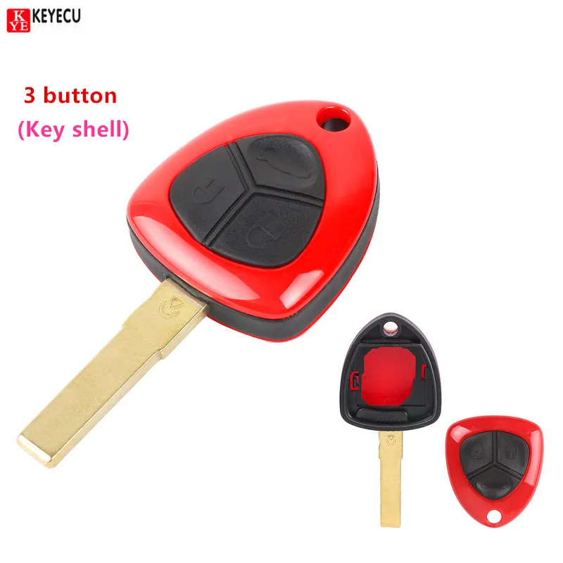KEYECU сменный корпус чехол для пульта дистанционного управления Fob 3 кнопки Ferrari 458