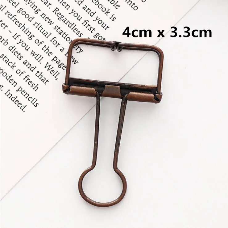 4cm x 3.3cm rust red 5 шт. креативный Корейский Металлический Зажим Для Бумаги Закладка скрепка для бумаг зажим для Bullet Journal фото сообщение билета документ биндеры канцелярские - Цвет: 4cm x 3.3cm rust red