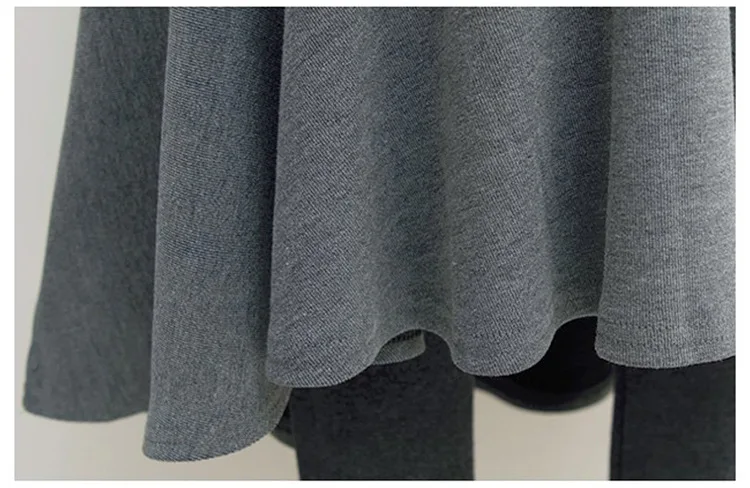 5XL 6XL поддельные две части Женская юбка брюки осень зима теплая трикотажная ткань длинные юбки женские размера плюс трапециевидная юбка Русалка
