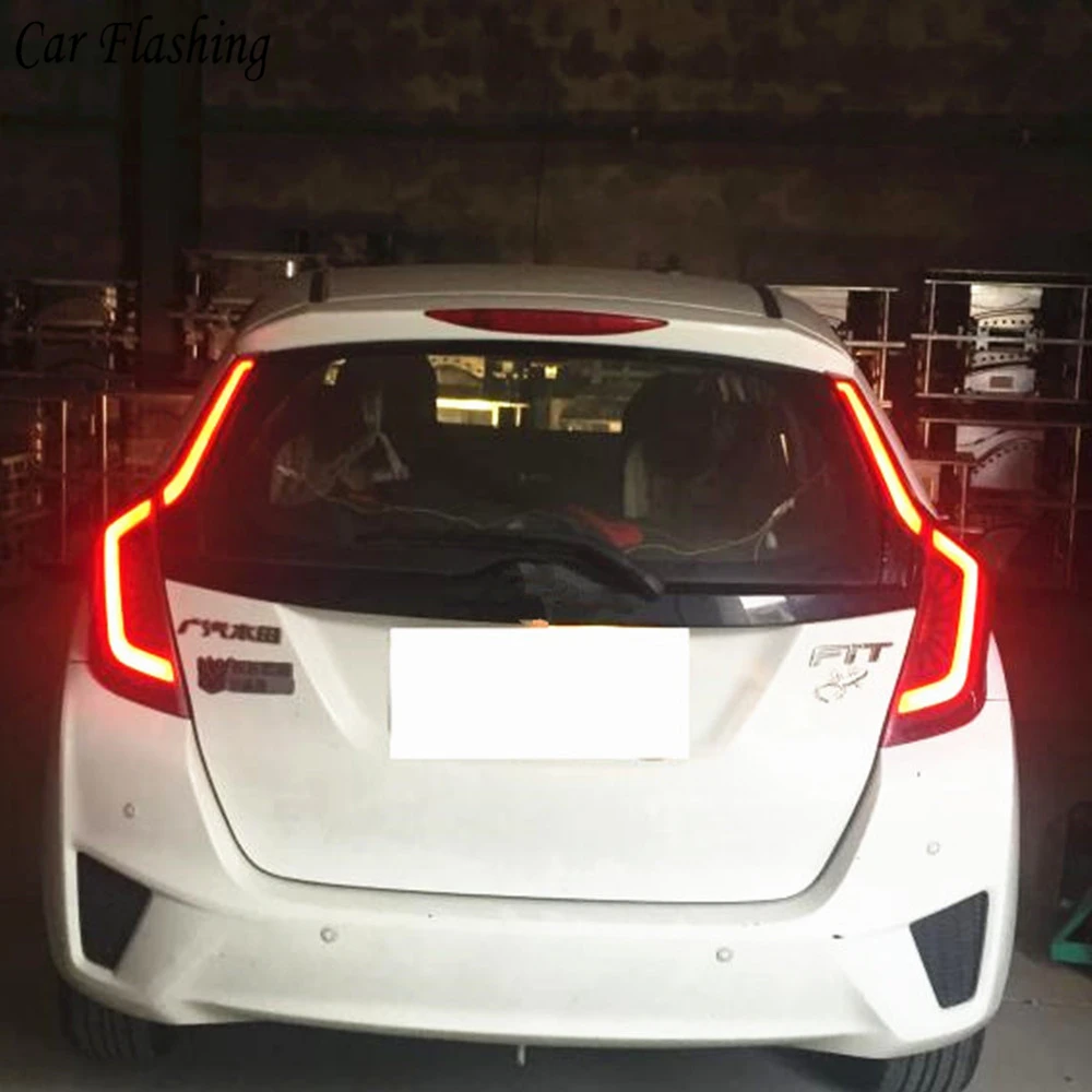 Автомобильный мигающий 1 пара Автомобильный задний светильник для Honda JAZZ Fit светодиодный задний светильник задний фонарь с DRL+ Реверс+ задний тормозной фонарь