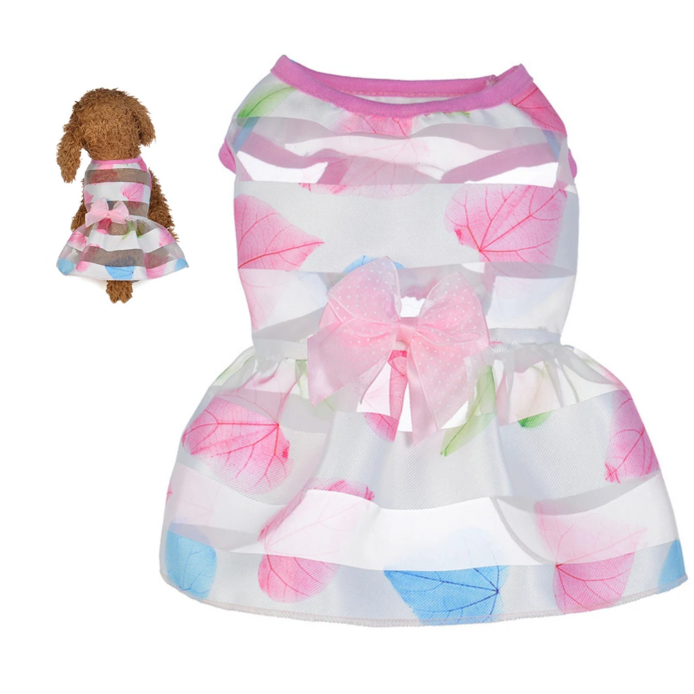 Small Dog Cat Clothes Princess Costumes Wear Resistant Summer Fancy Lovely Distinctive Apparels Bowknot Cute Pet Dress |