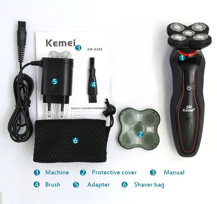 Электробритва перезаряжаемый триммер для волос бритва 5D плавающий Rasoir мужской