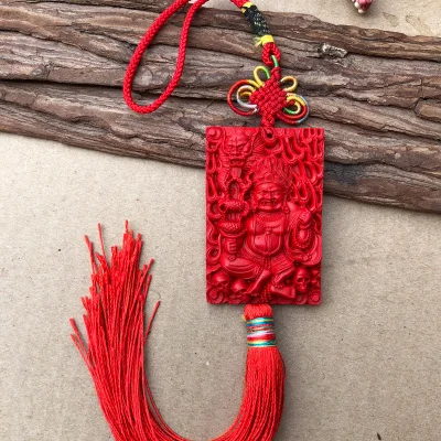 

Natural cinnabar pendant, elaborate red devil pendant, lucky charm, men's and women's necklace necklace.