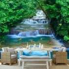 Фотообои HD водопад Проточная вода Золотая рыбка настенная живопись в китайском стиле природный пейзаж настенная живопись Декор интерьера настенная бумага