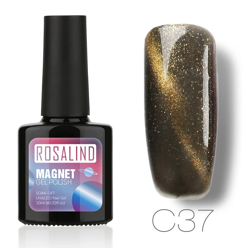 C37 ROSALIND гель 1S P+ черная бутылка 10 мл кошачий глаз магнит C31-60 гель лак для ногтей УФ светодиодный Полупостоянный гель лак - Цвет: C37