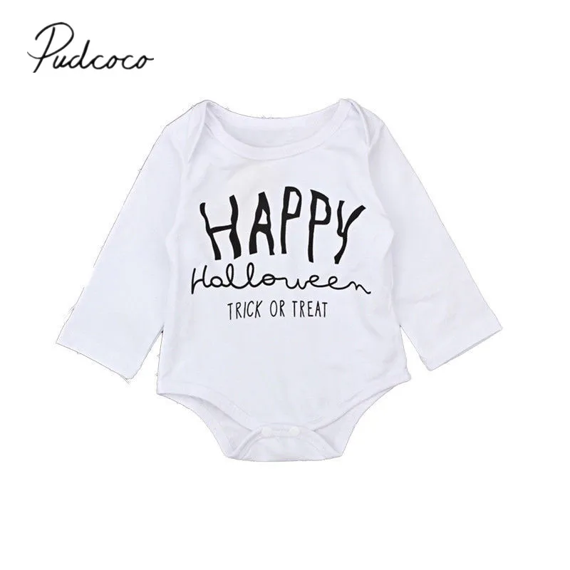 2018 новый бренд для новорожденных мальчиков и девочек Осеннее боди Хэллоуина