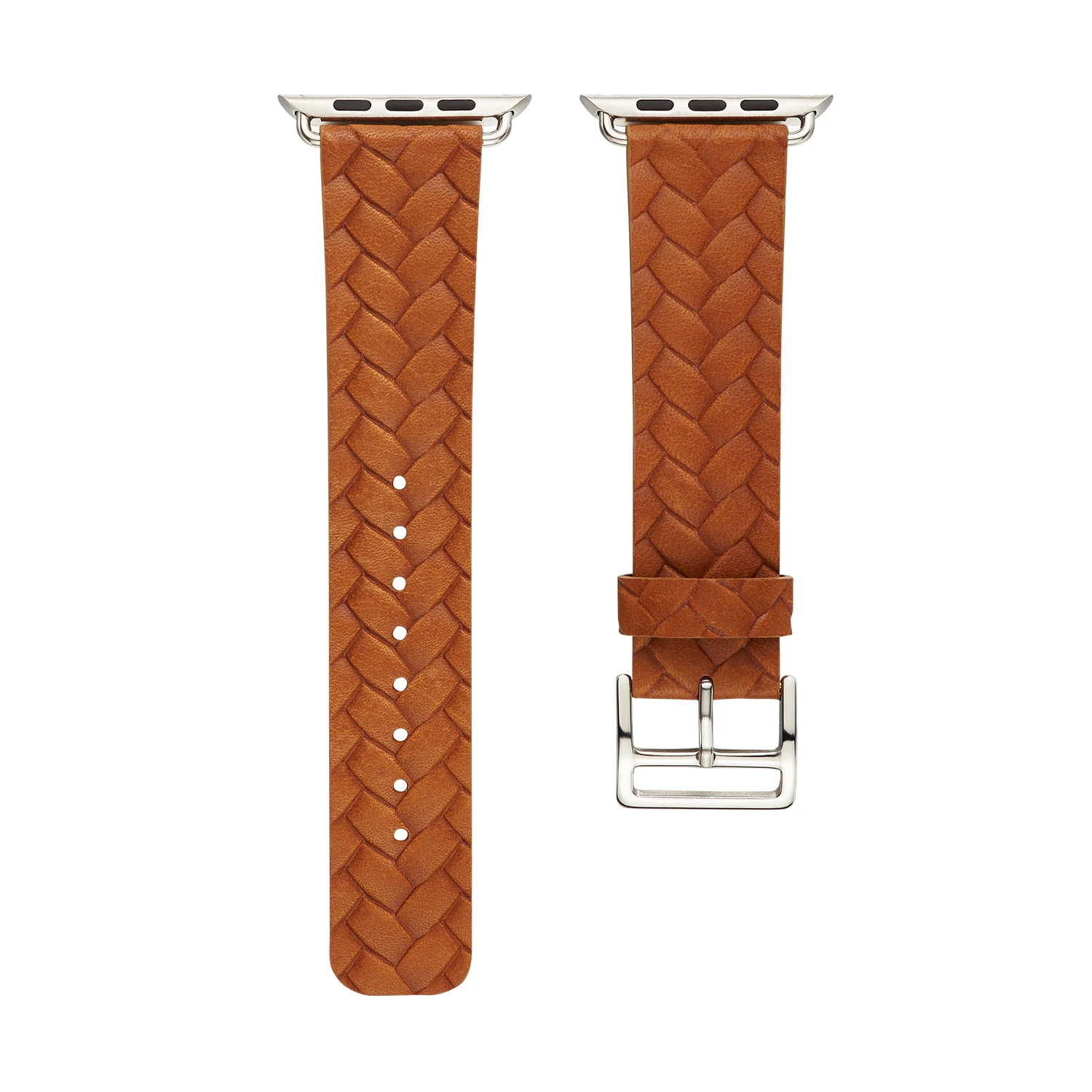 ZLIMSN Watch Accessories Applicable To Apple Genuine Leather Strap Woven Pattern 42mm 38mm For Apple Watch Series 4 3 2 1 iWatch