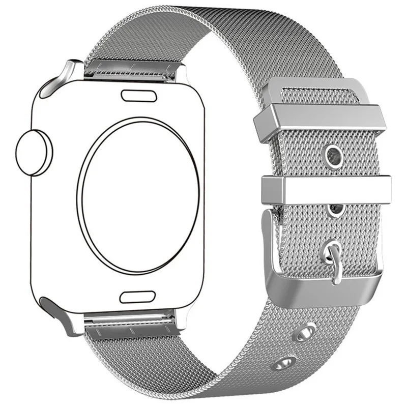 Ремешок Миланская петля для Apple Watch Series 3 2 1 Band серебристый сменный Браслет с
