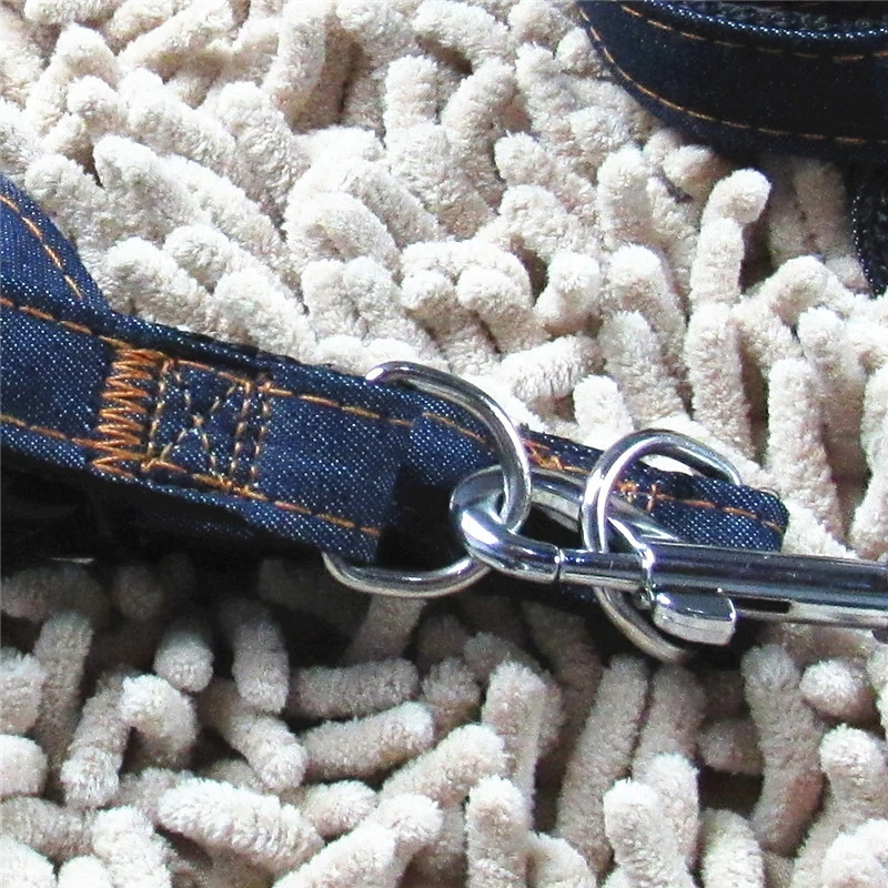 Лидер продаж 2018 джинсовый и нейлоновый собачий ошейник/шлейка + поводок длинный