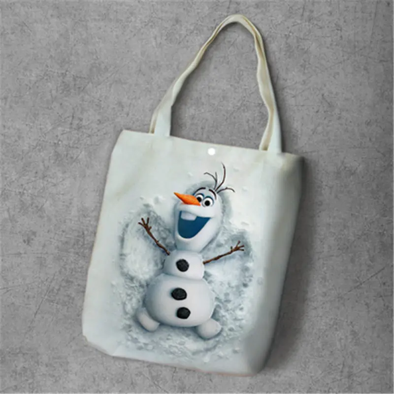 Disney мультфильм сумочка с принцессой Экологическая сумка шопинг Холодное сердце Эльза и Анна сумка тканевая через плечо сумка - Цвет: Сиренево-синего цвета