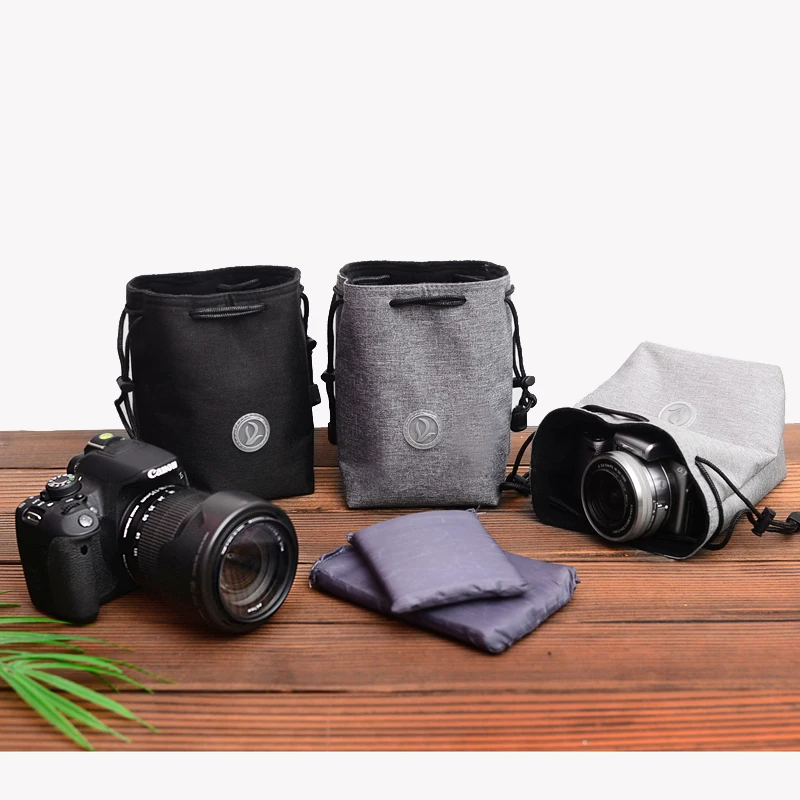 Противоударные мягкие чехлы мешки для камеры DSLR с подкладом на шнурке Sony Canon Nikon
