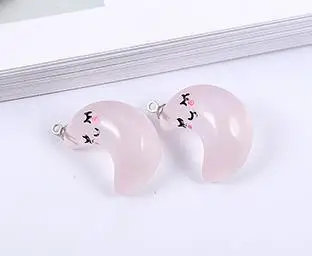 pink moon MRHUANG 5 шт./лот упак. крутые розовые облака Луна Подвески Смола кулон fit ожерелье браслет DIY ремесло ювелирные изделия аксессуары - Окраска металла: pink moon
