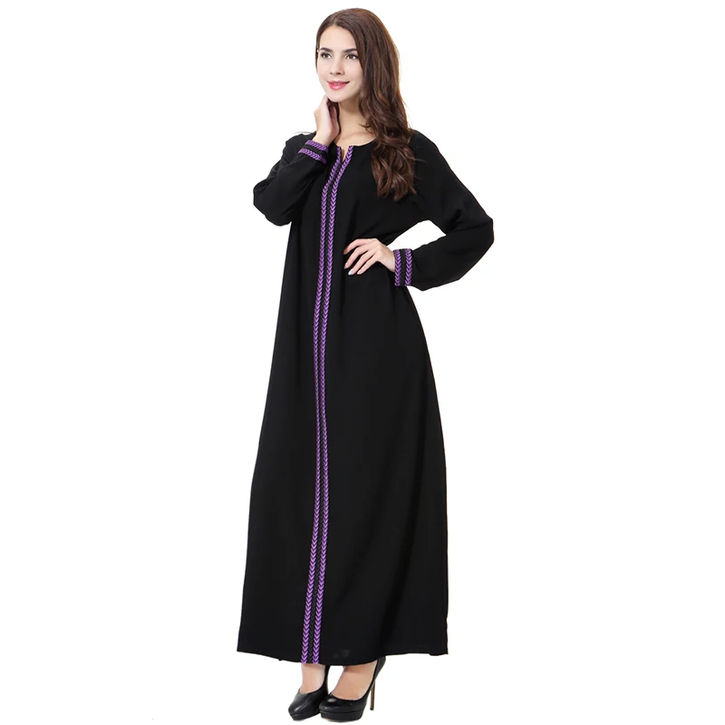 Abaya Дубай женское мусульманское платье с круглым вырезом и длинным рукавом плюс размер 4XL марокканский кафтан Jubah Исламская одежда арабисш Kleding